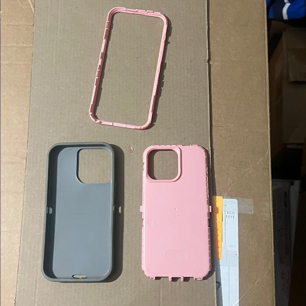 Apple iPhone 15 Pro Max Pink and Gray Dual-Layer Phone Case